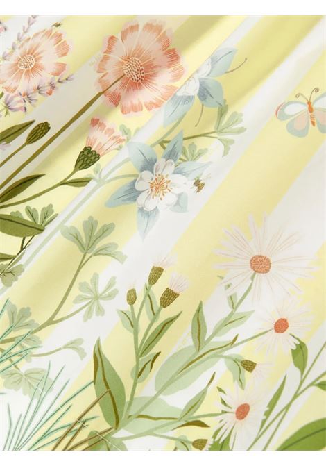 Abito Prendisole In Popeline a Righe Gialle Con Stampa Floreale FENDI KIDS | JFB765-ATS5F0H1J